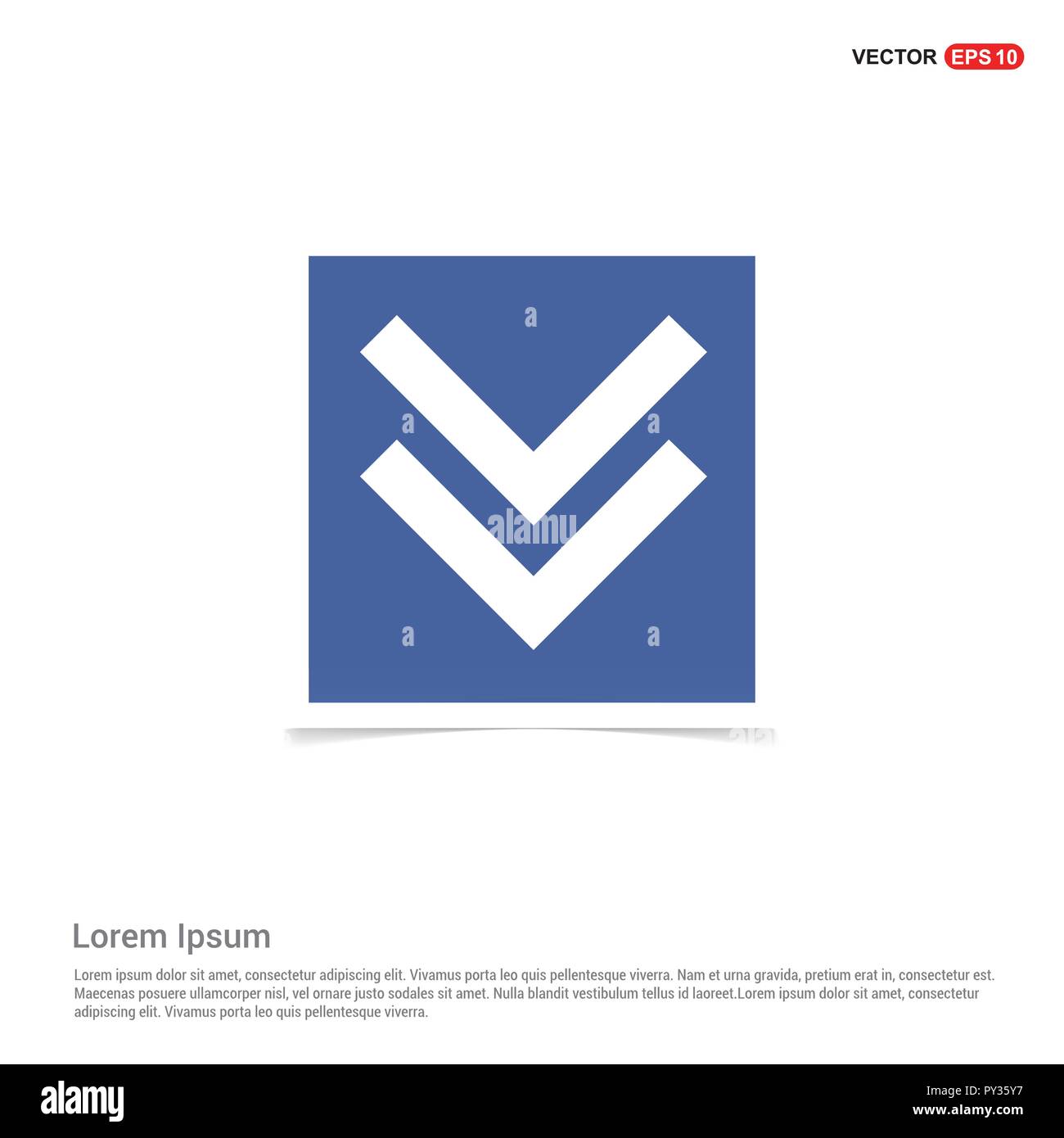 Down Arrow Icon - Blue photo Frame Stock Vector Image & Art - Alamy
