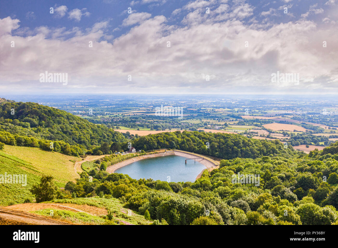 Malvern reservoir, Malvern Hills, Herefordshire and Worcestershire, England Stock Photo