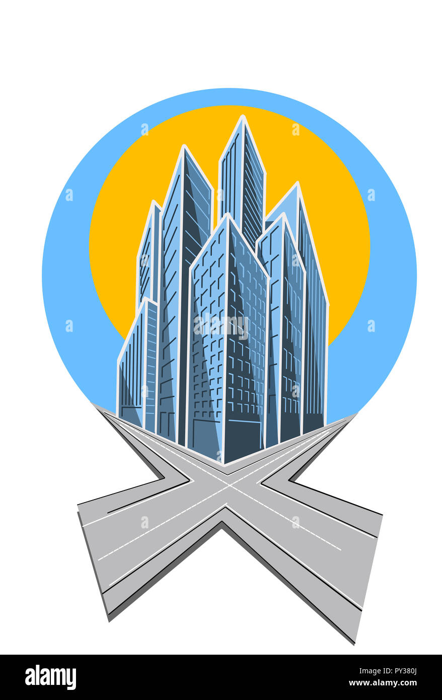 Stock Illustration of Abstract City on a White Background Stock Photo ...