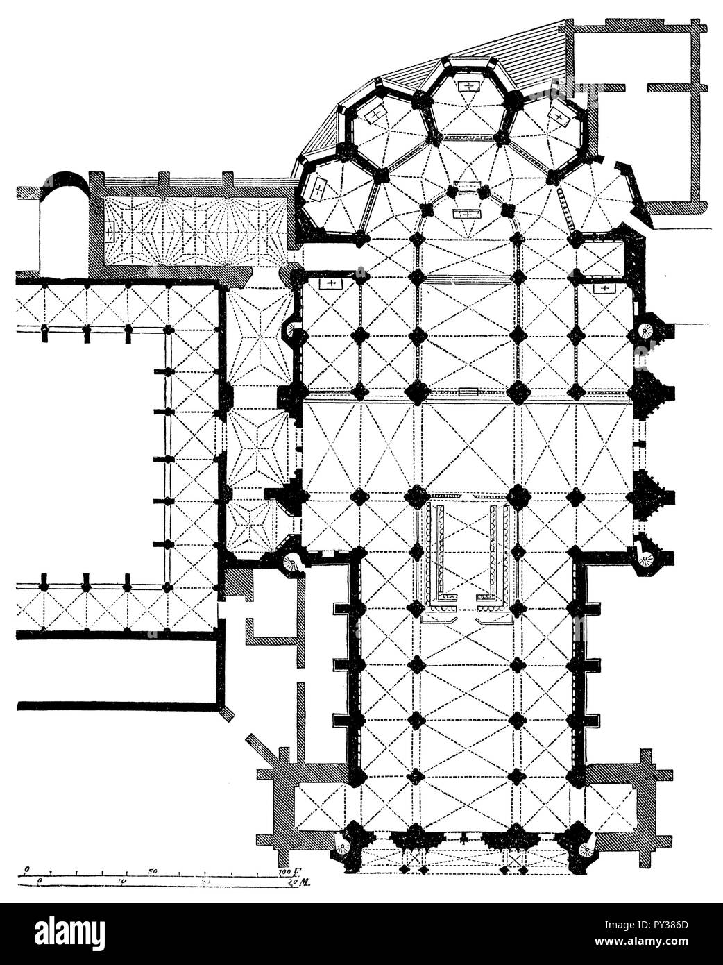 Cathedral Of Leon Floor Plan 1870 Stock Photo 223192437 Alamy