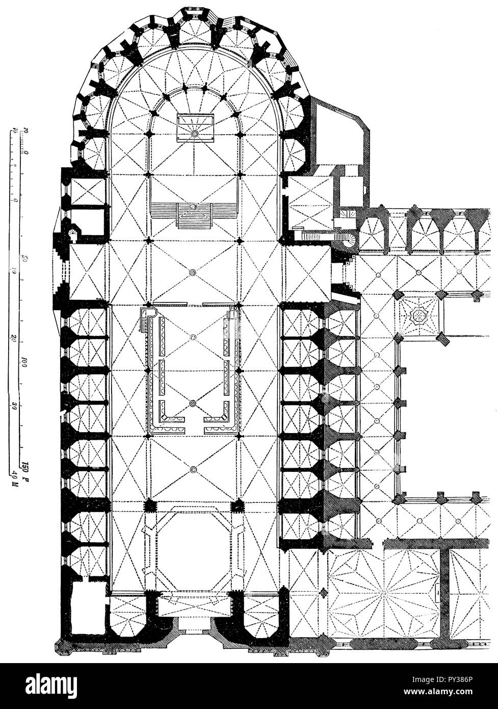 Barcelona Cathedral Floor Plan 1870 Stock Photo 223192446 Alamy