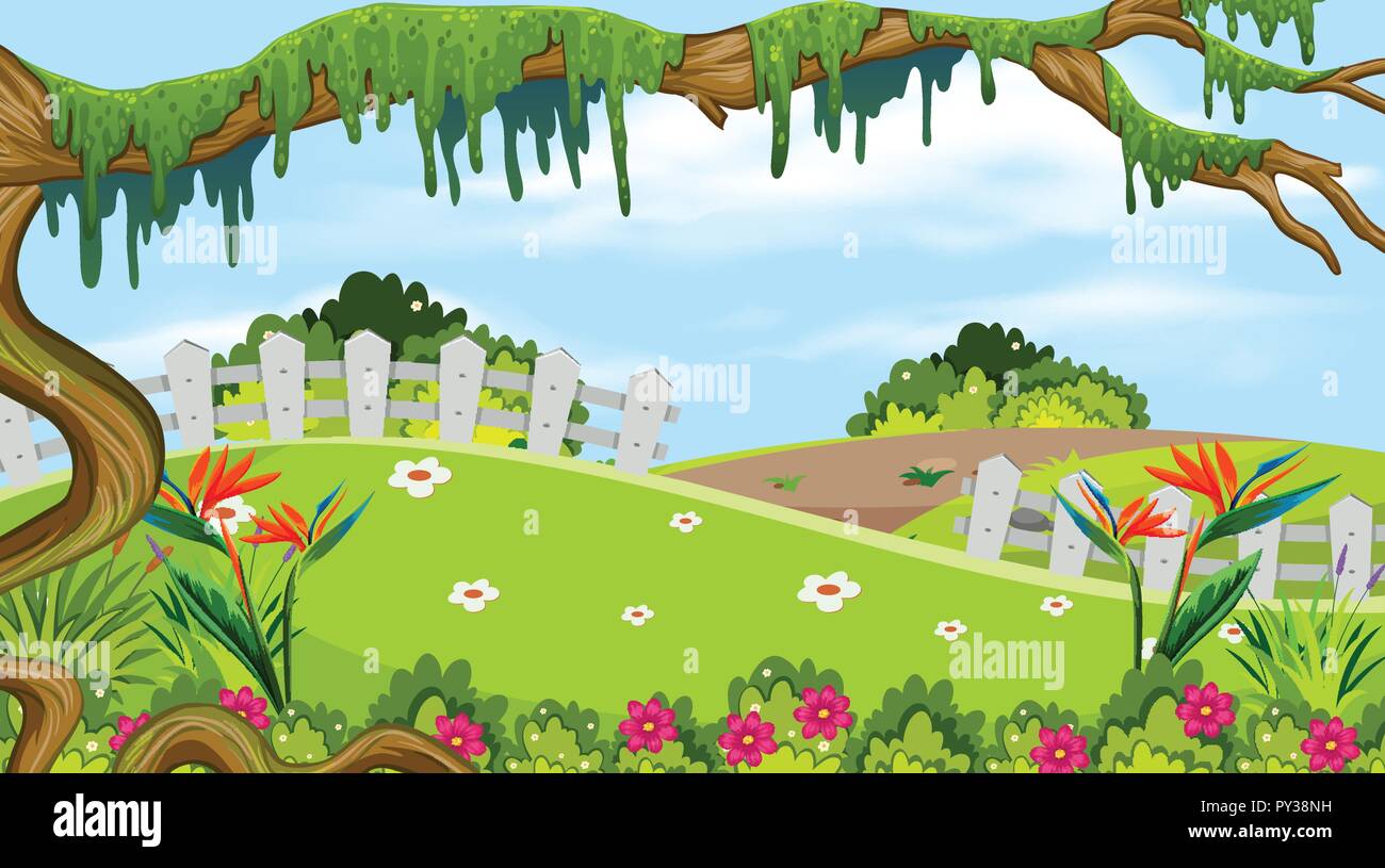 A beautiful nature landscape illustration Stock Vector Image & Art - Alamy