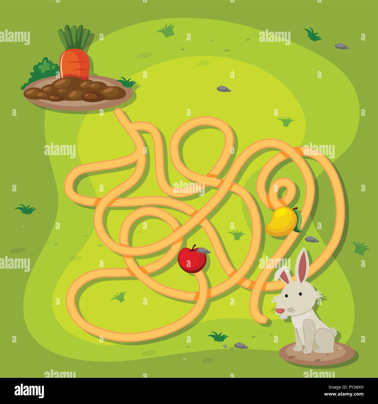 A rabbit puzzle maze game illustration Stock Vector Image & Art Alamy
