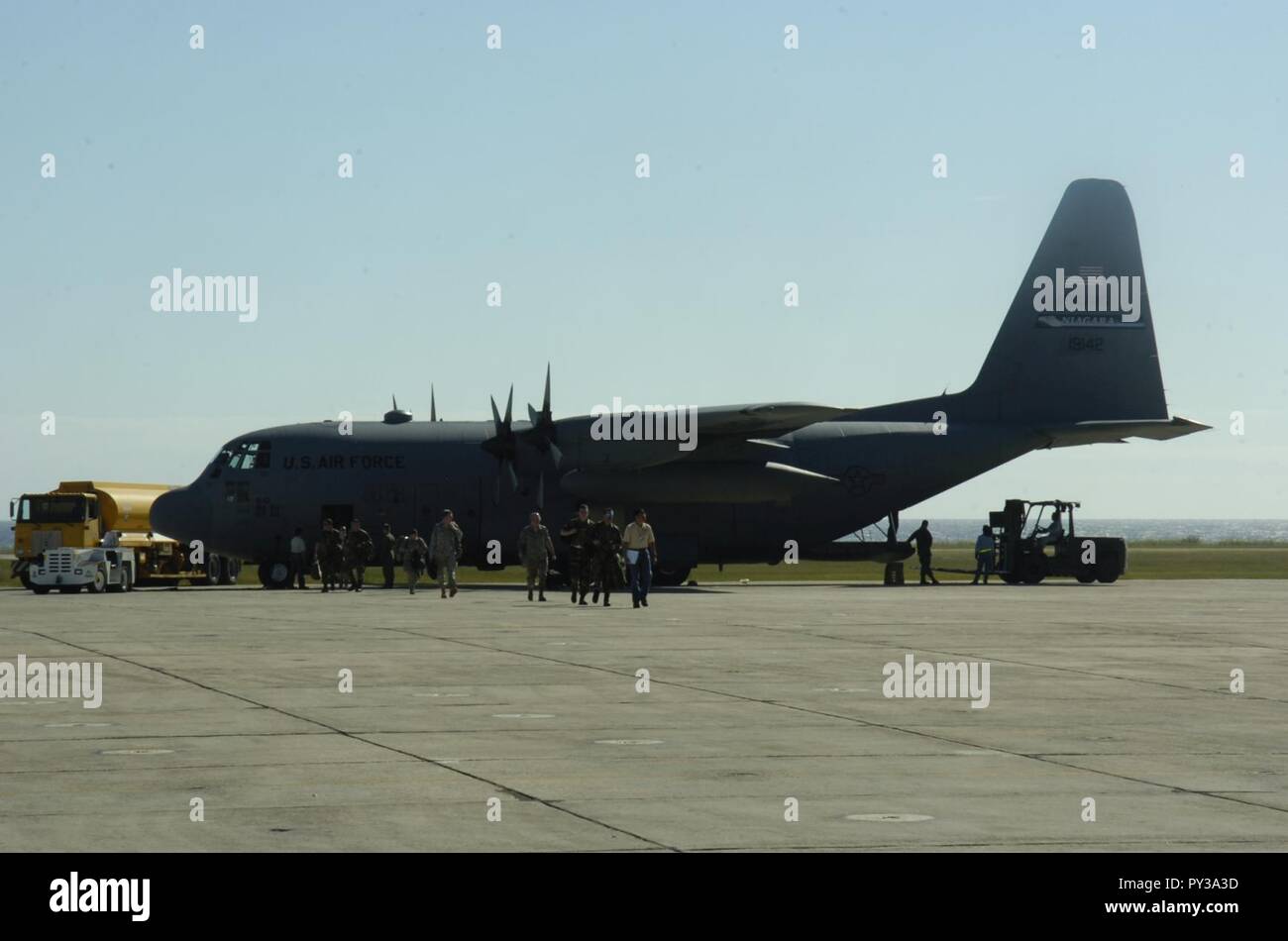 C-130H New York ANG at Guantanamo 2010. Stock Photo