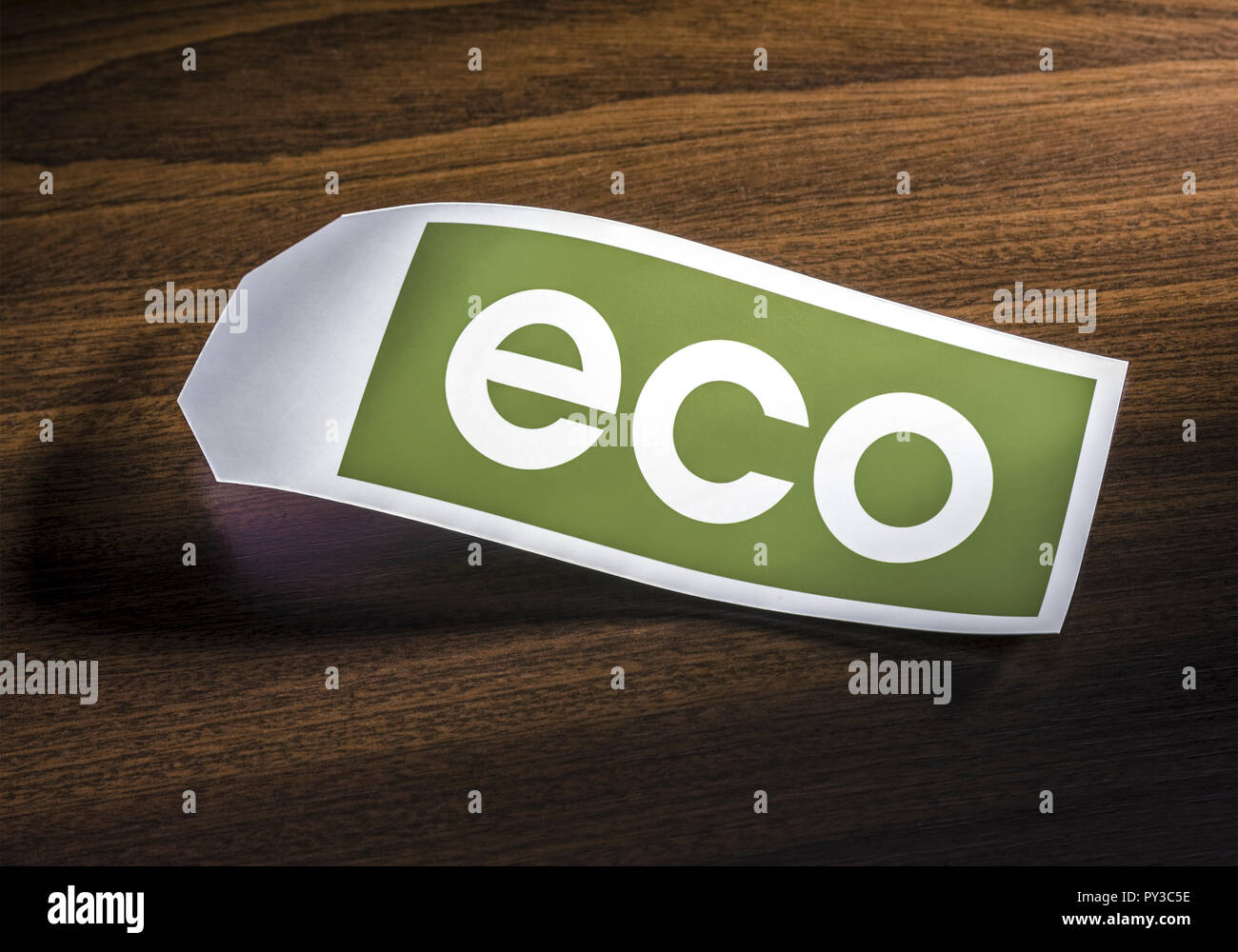 Etikett mit Schriftzug eco Stock Photo
