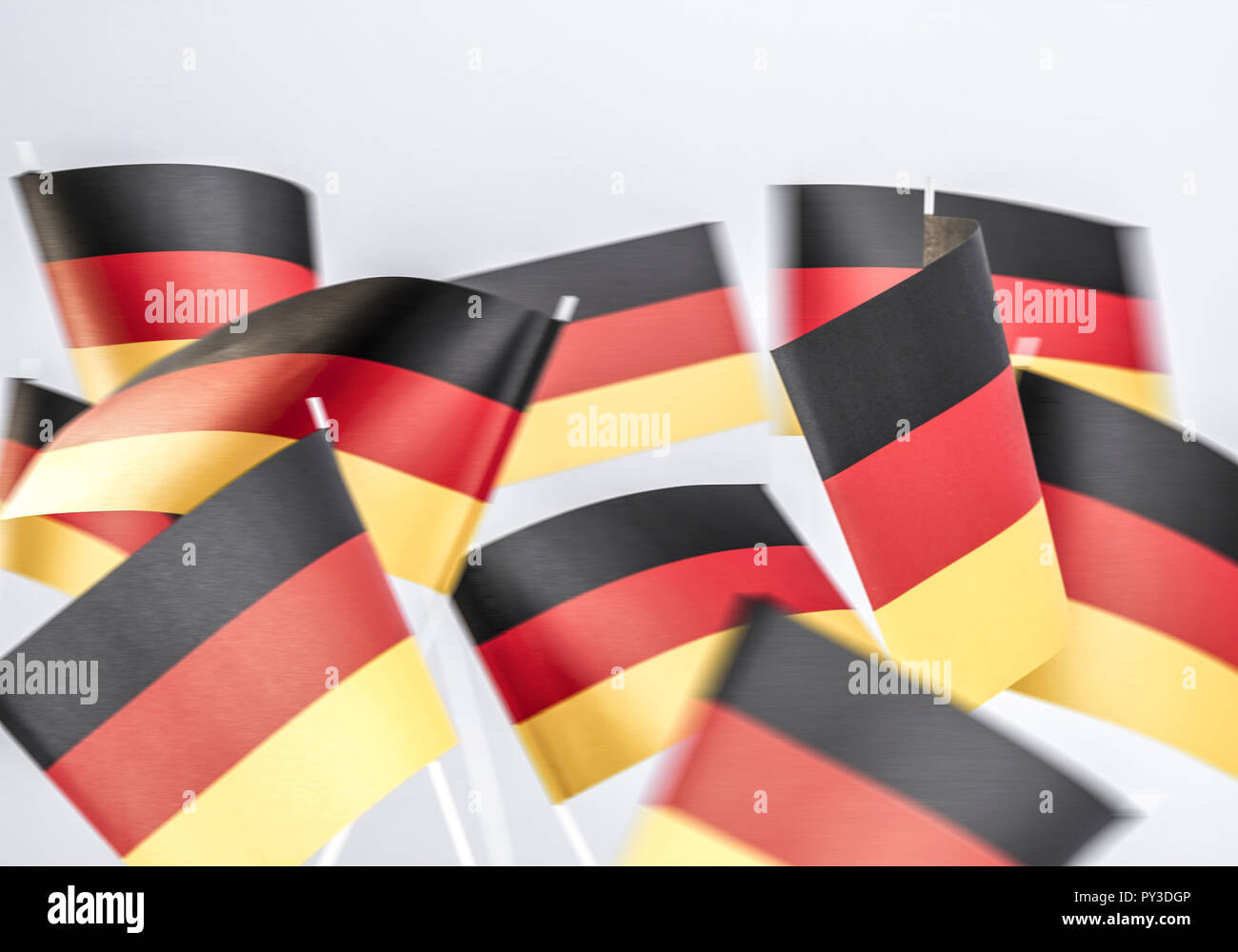 Faehnchen in den deutschen Nationalfarben Stock Photo