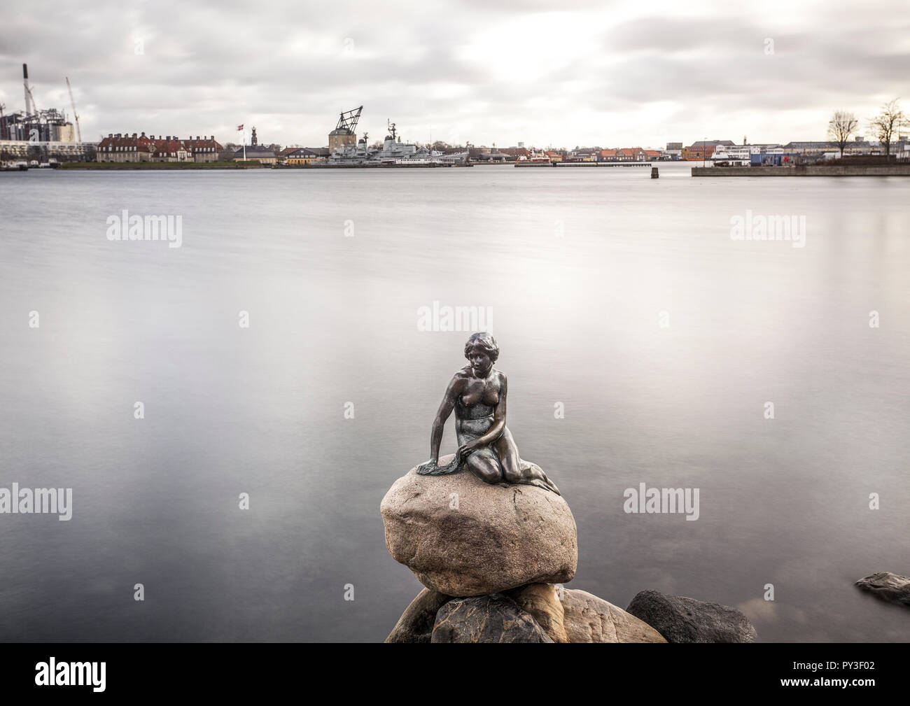 Kleine Meerjungfrau, Kopenhagen, Daenemark Stock Photo