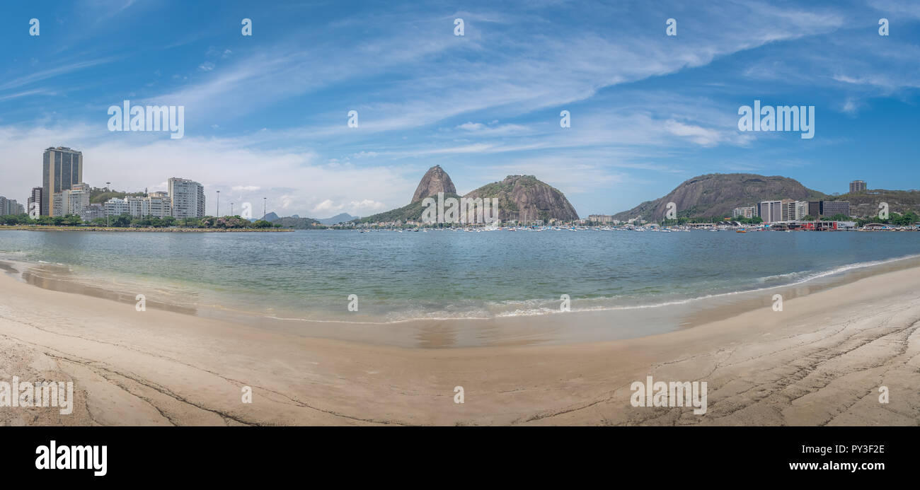 Panoramic view of Botafogo Beach and Sugar Loaf Mountain - Rio de Janeiro, Brazil Stock Photo