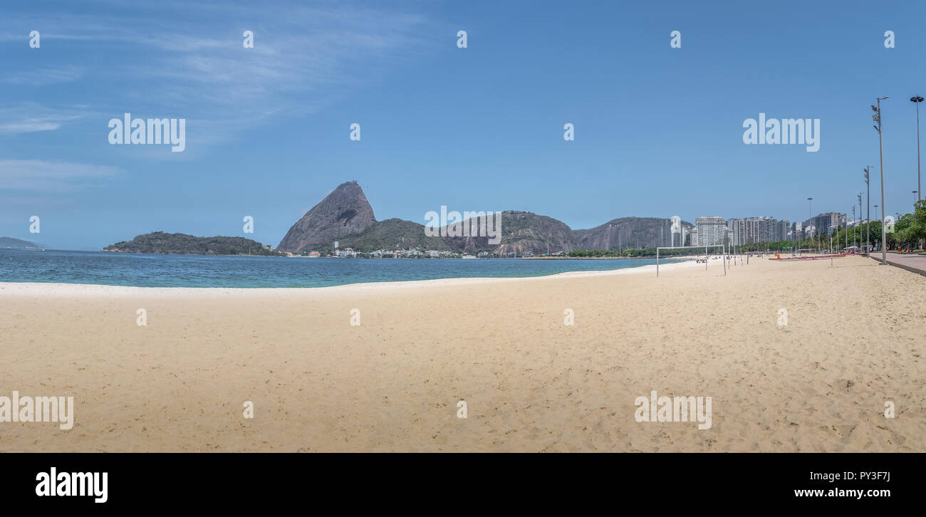 Panoramic view of Aterro do Flamengo beach and Sugar Loaf Mountain - Rio de Janeiro, Brazil Stock Photo