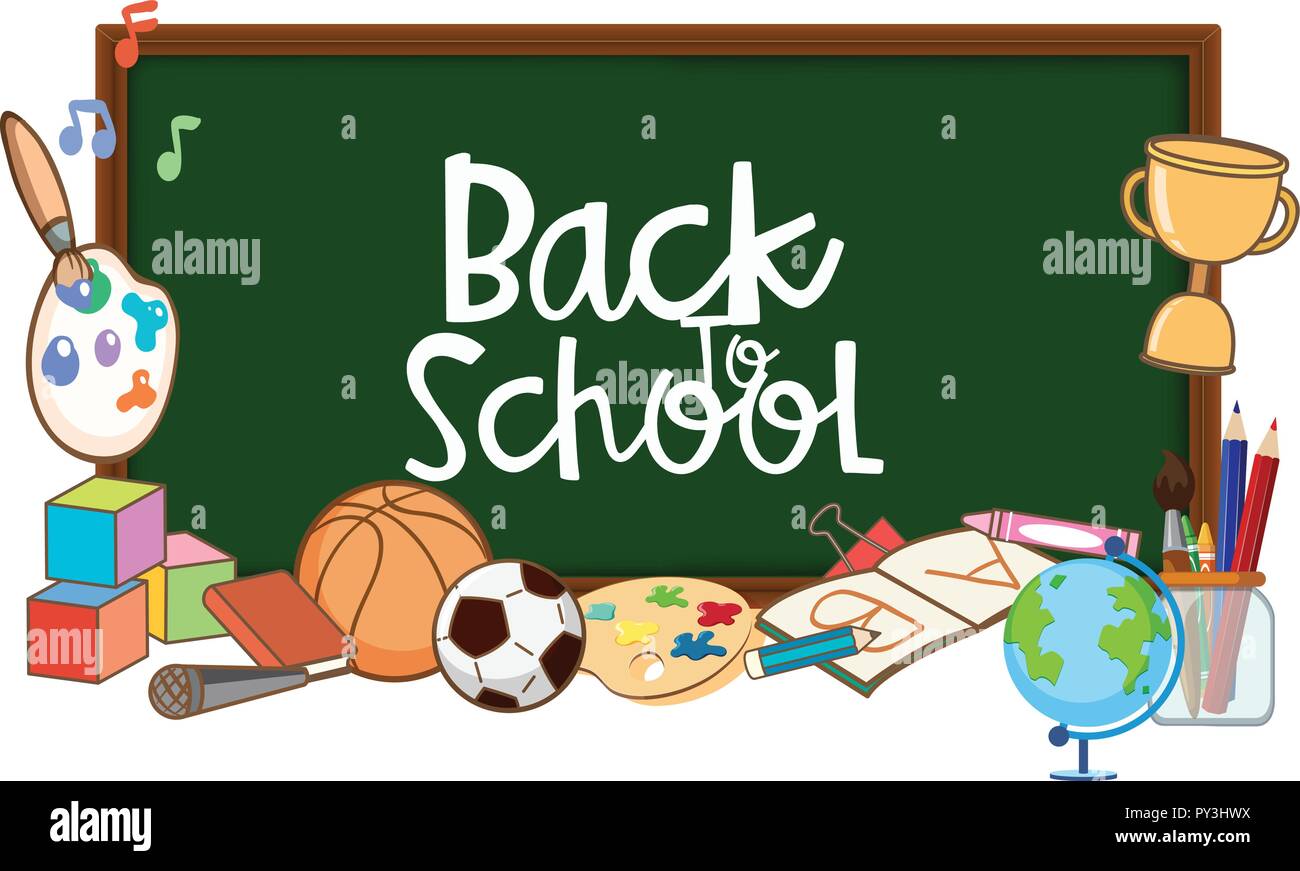 Back to School Element on White Background illustration Stock Vector