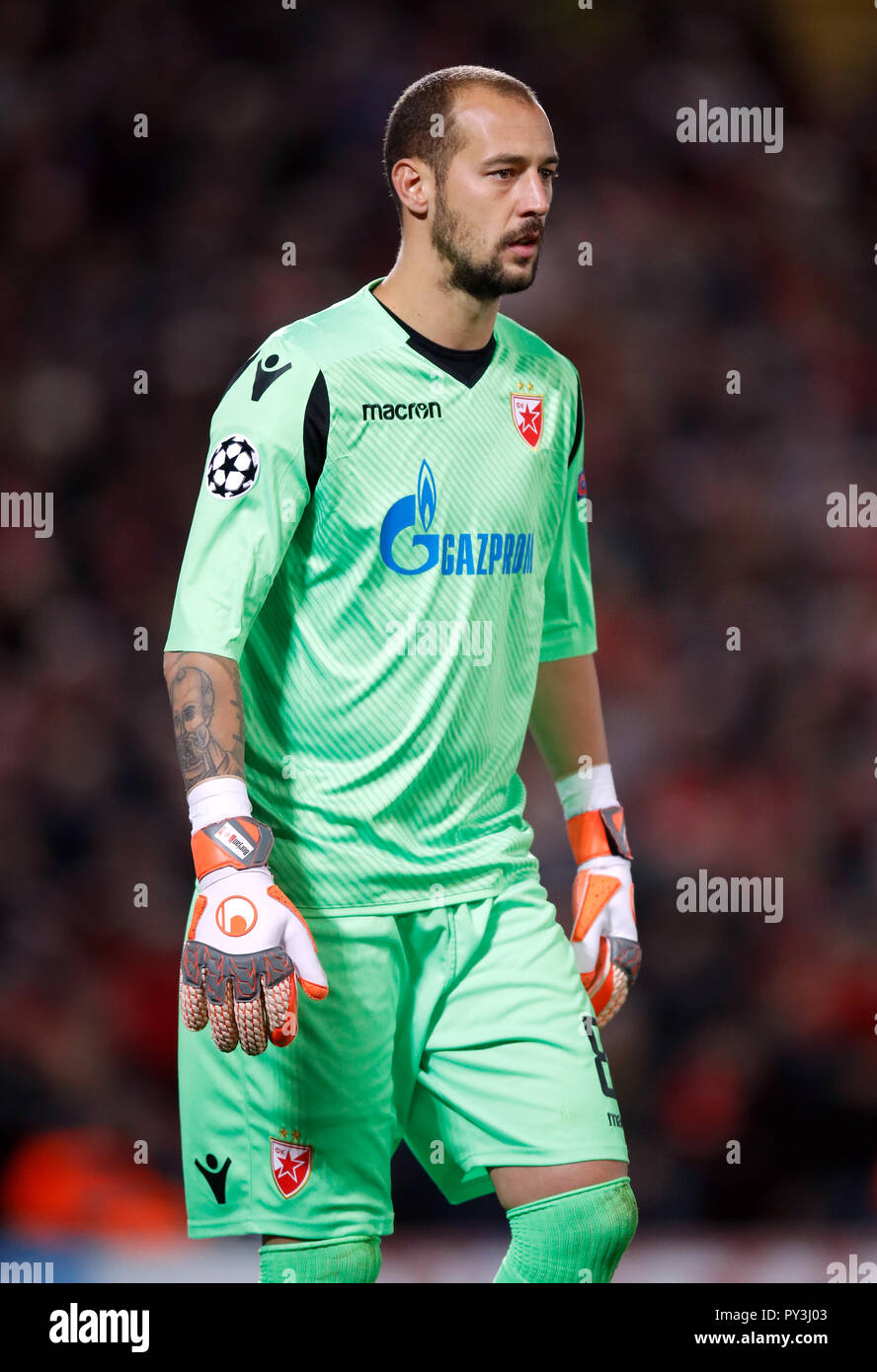 Red Star Belgrade s Milan Borjan during the UEFA Champions League
