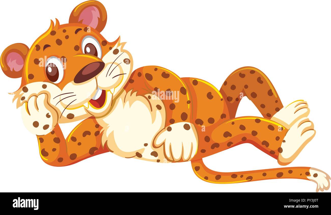 cute leopard lying down illustration Stock Vector Image & Art - Alamy