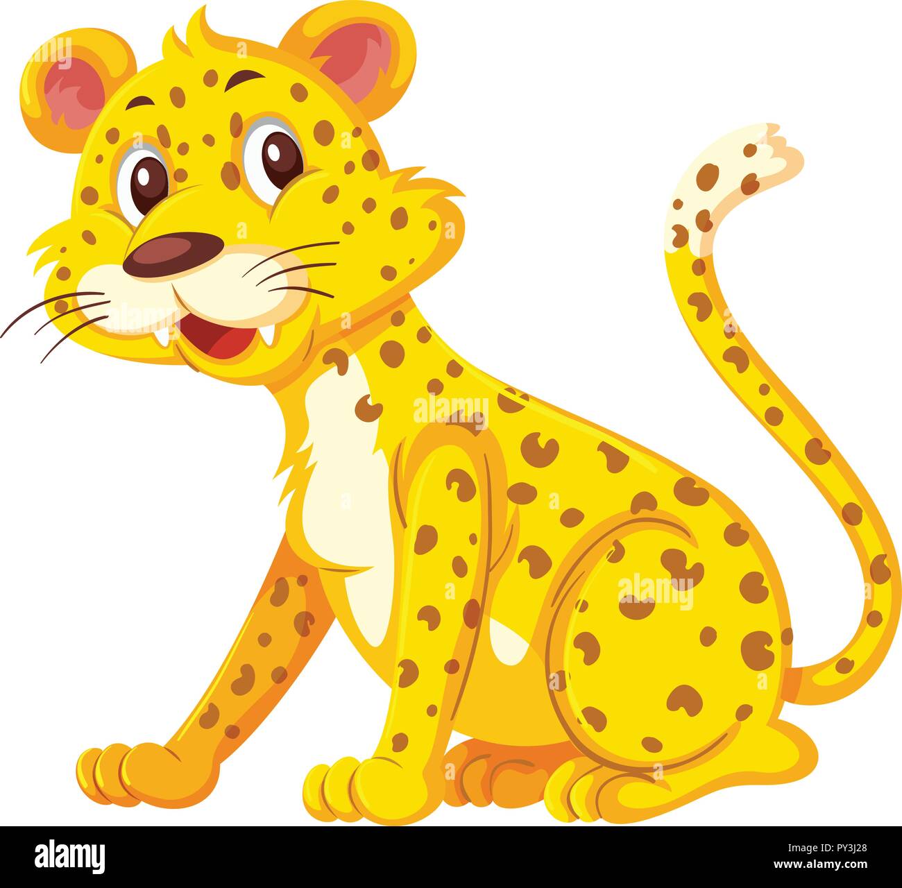 Cute leopard on white background illustration Stock Vector Image & Art ...