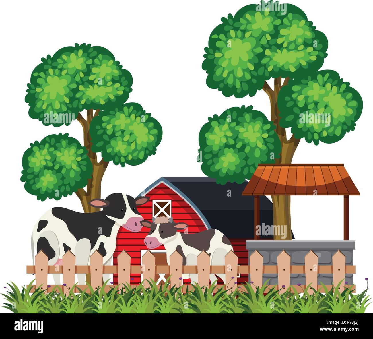 Animal farmland scene Stock Vector Images - Alamy