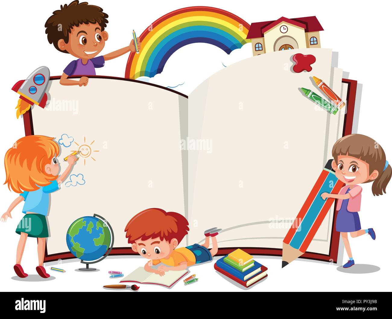 Blank Book Stock Photo - Download Image Now - Book, Child, Human