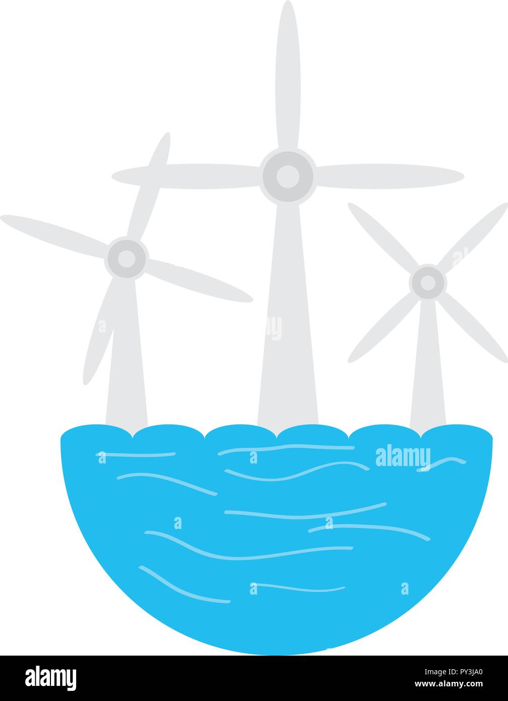 Wind power by sea Stock Vector Images - Alamy