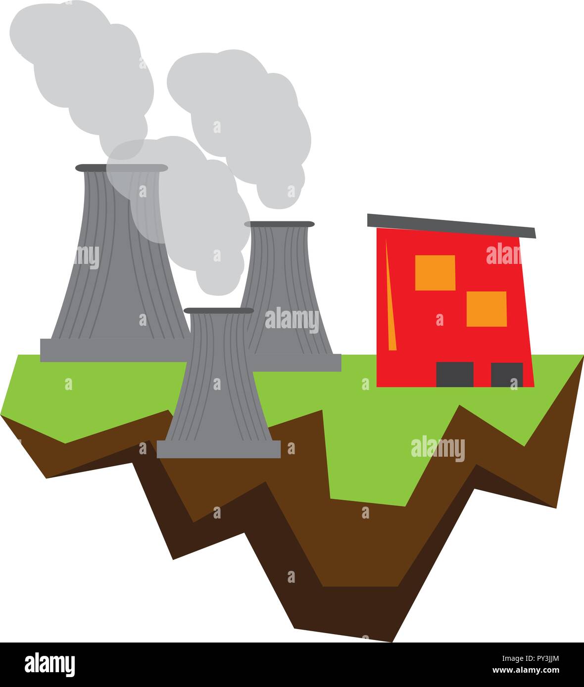 Nuclear power plant. Energy conceptual image Stock Vector