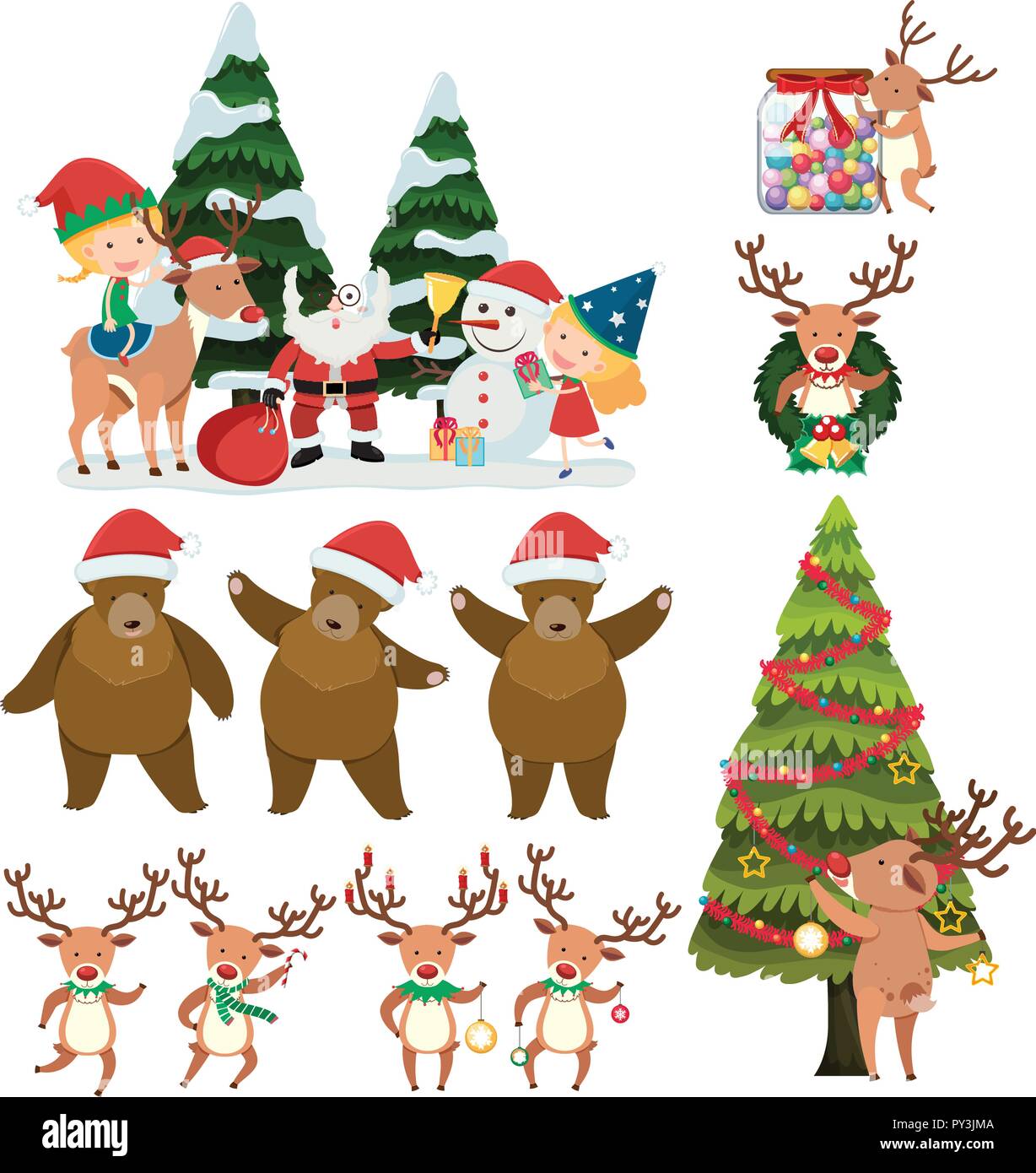 A Set of Christmas Element illustration Stock Vector Image & Art - Alamy
