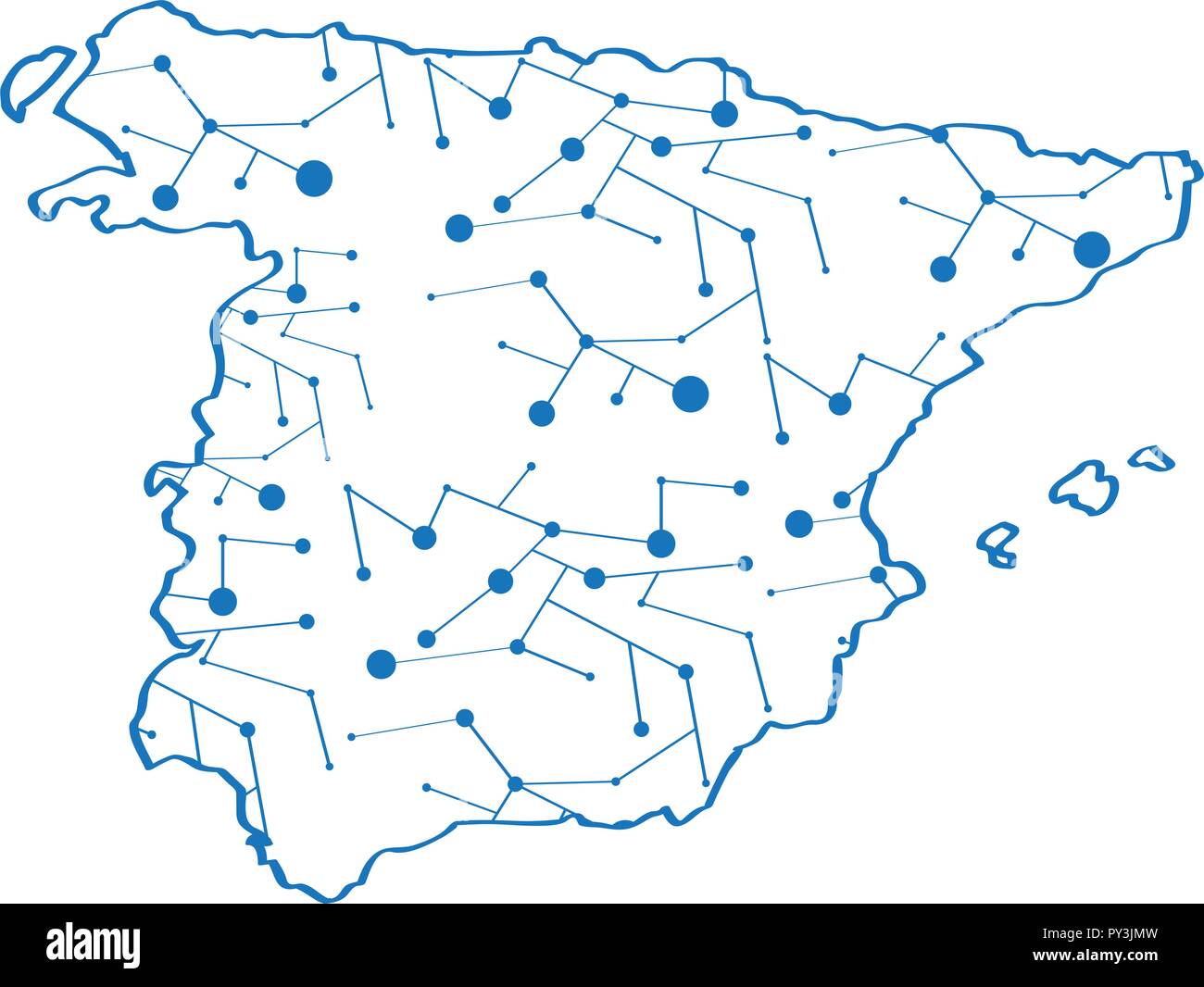 Isolated map of Spain Stock Vector Image & Art - Alamy