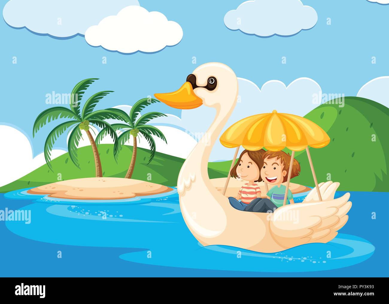 Duck boat on water illustration Stock Vector Image & Art - Alamy