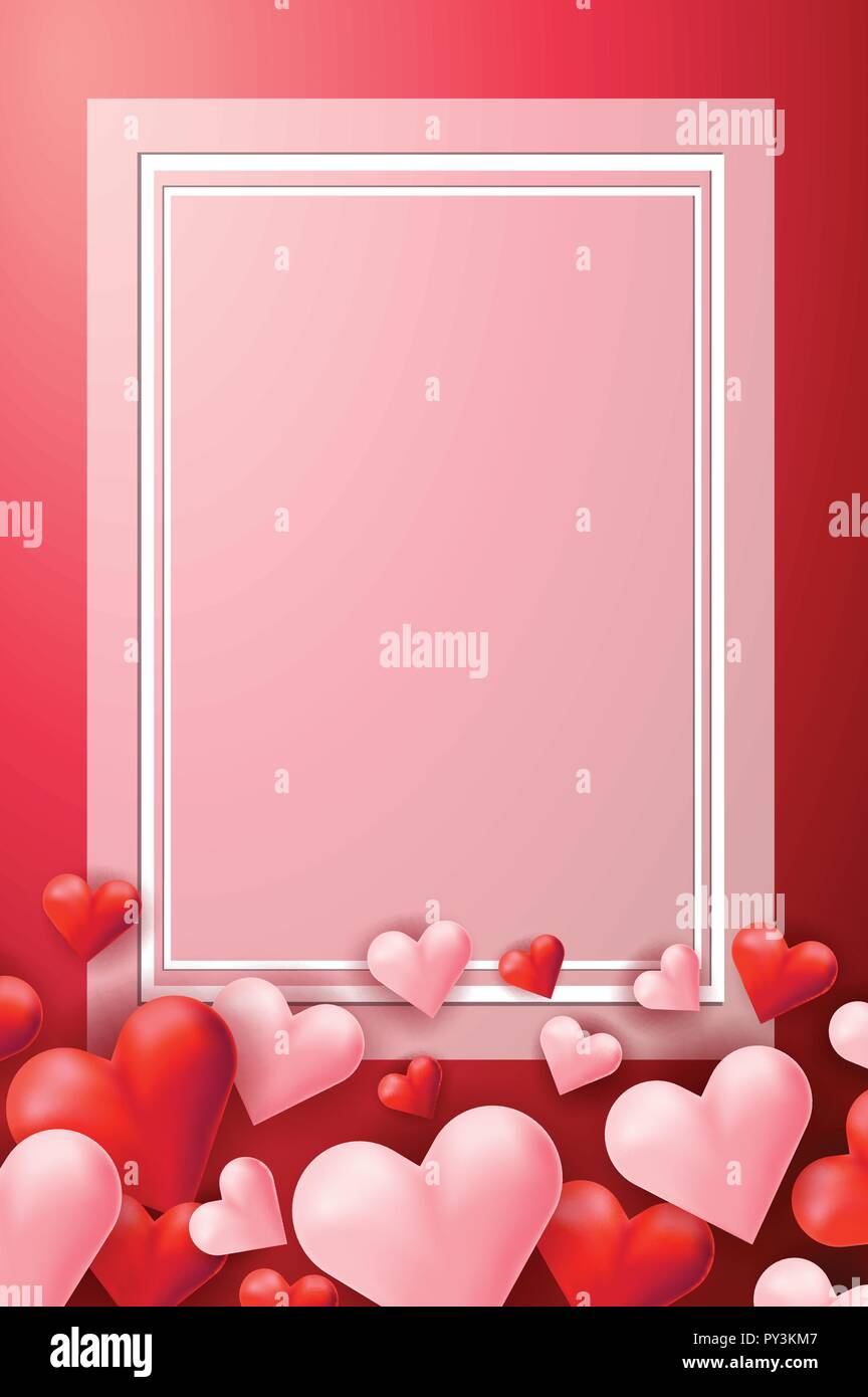 A Red Romantic Heart Template illustration Stock Vector Image & Art - Alamy