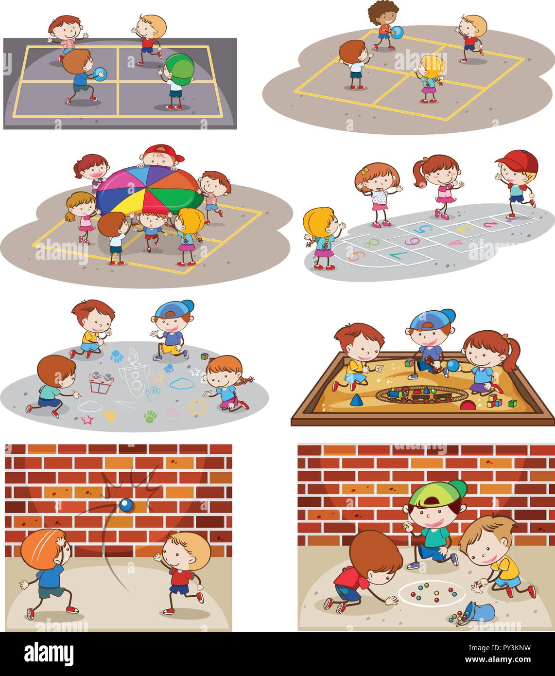 A set of kids playing at playground illustration Stock Vector Image & Art - Alamy A set of kids playing at playground illustration Stock Vector Image & Art - Alamy