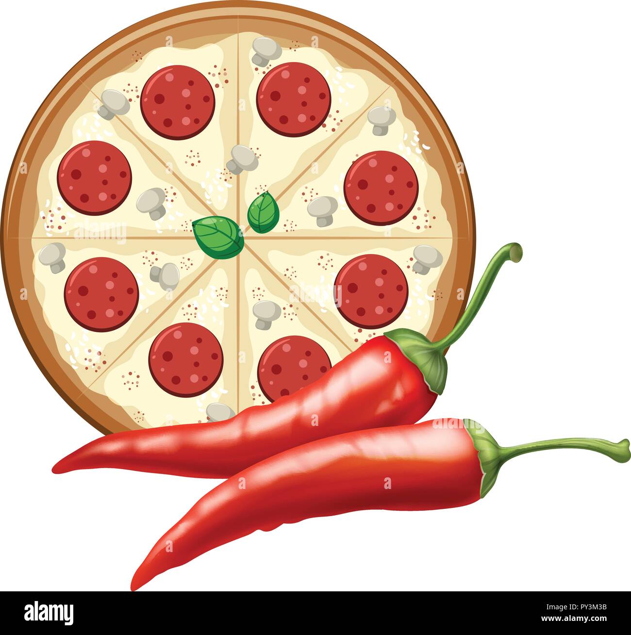 Tasty sliced pepperoni cartoon vector hires stock photography and