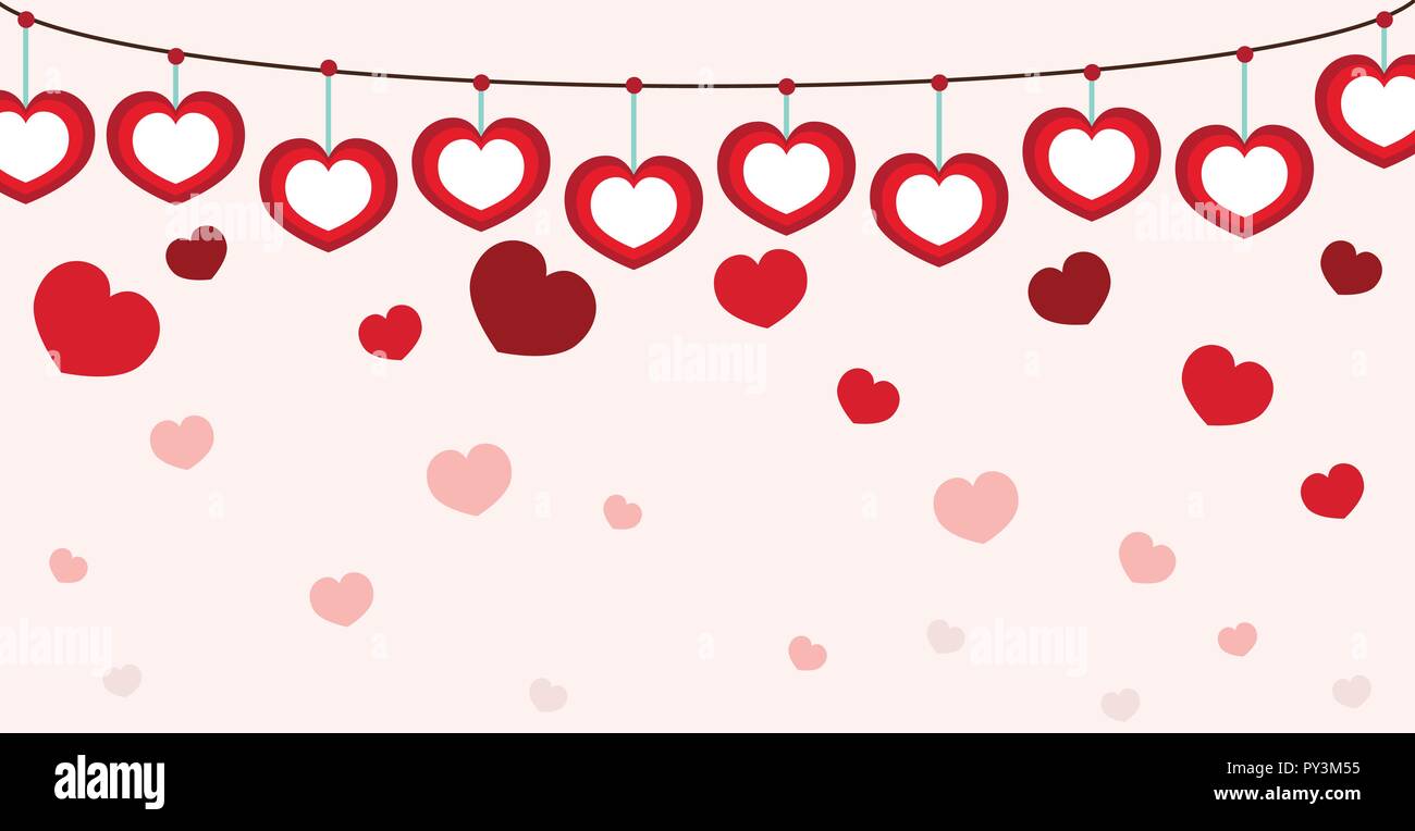 Heart Valentine Seamless Pink Background illustration Stock Vector ...