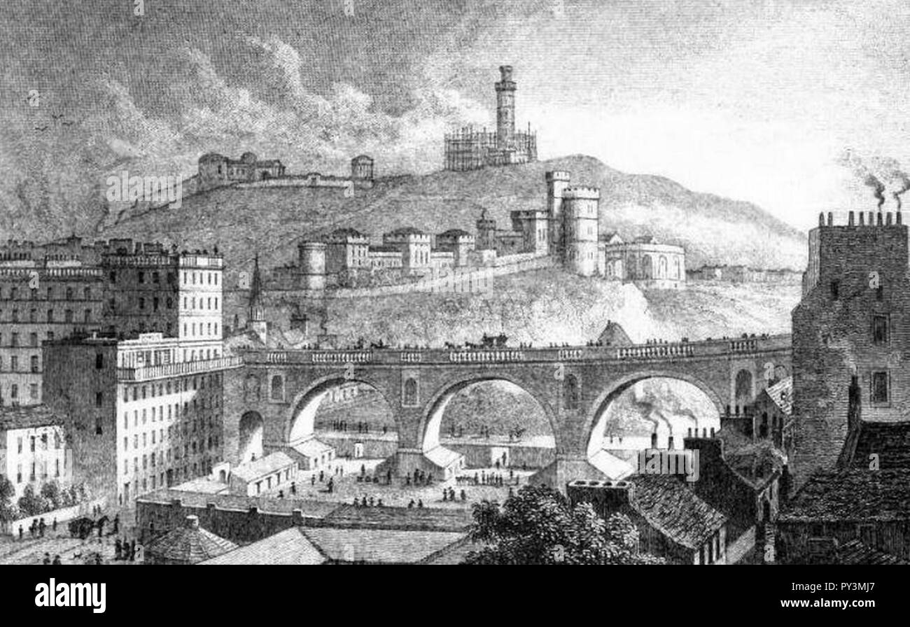 Calton hill 1829. Stock Photo