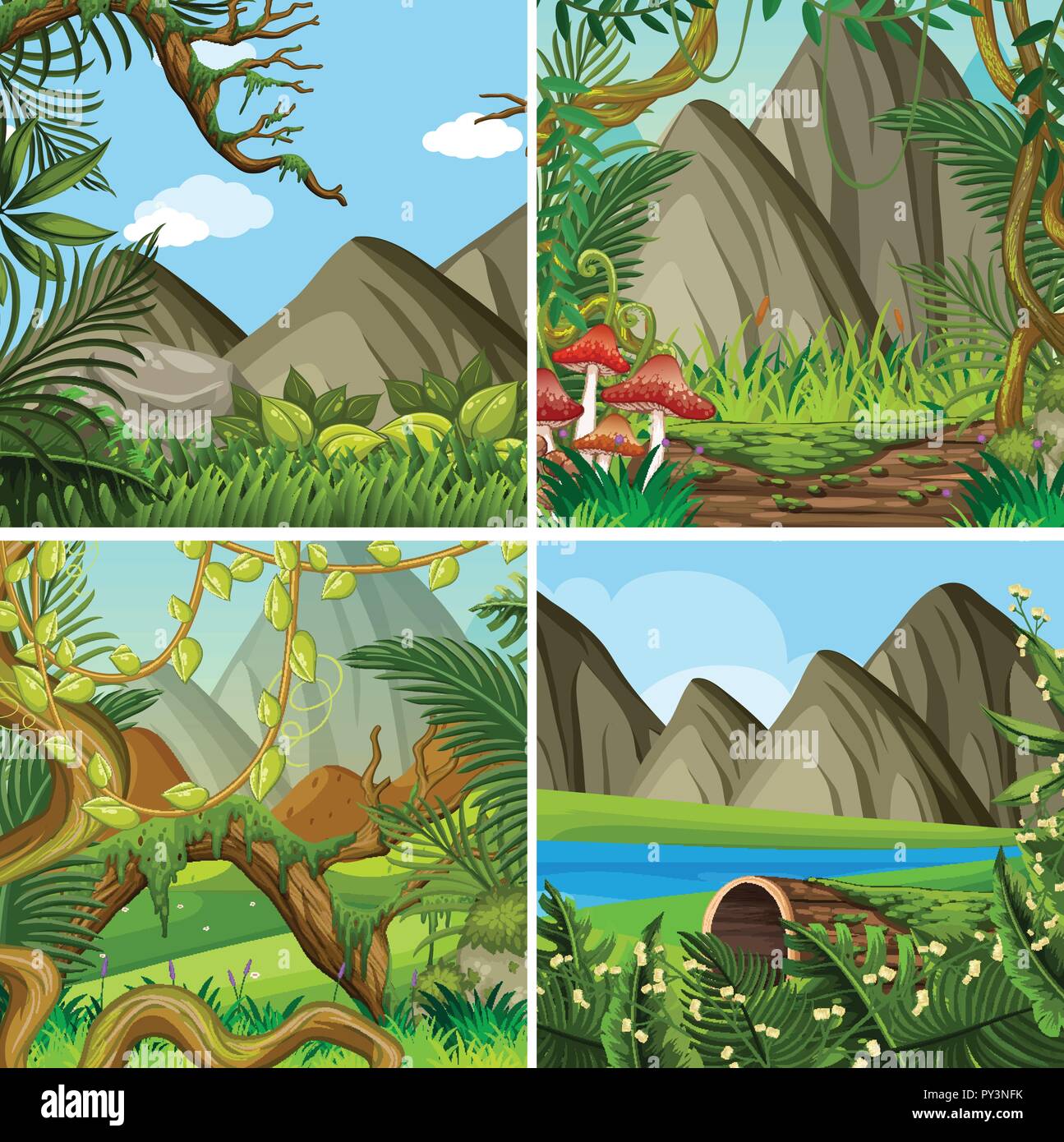 A Natural Forest Landscape illustration Stock Vector Image & Art - Alamy