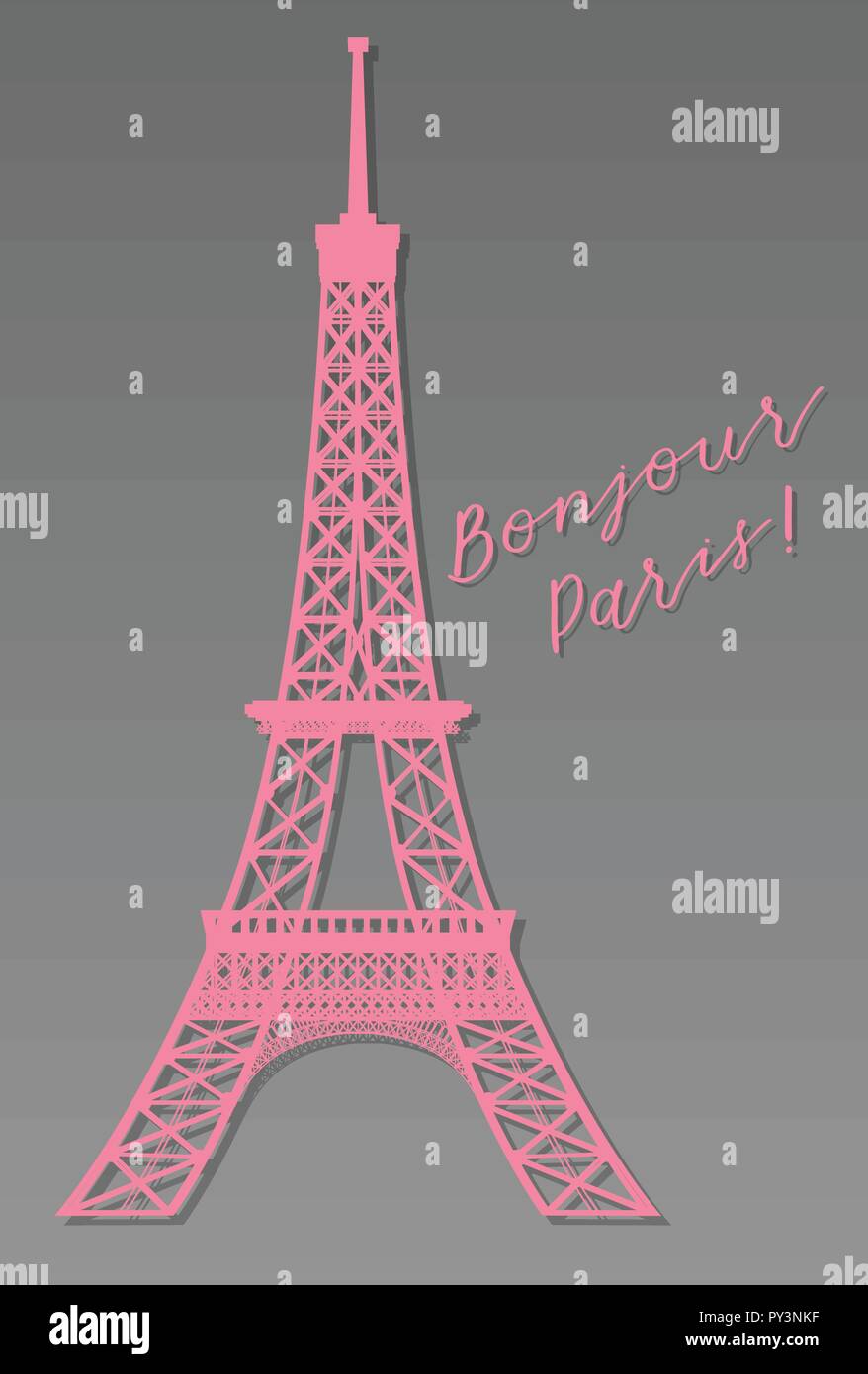Paris pink eiffel tower illustration Stock Vector Image & Art Alamy