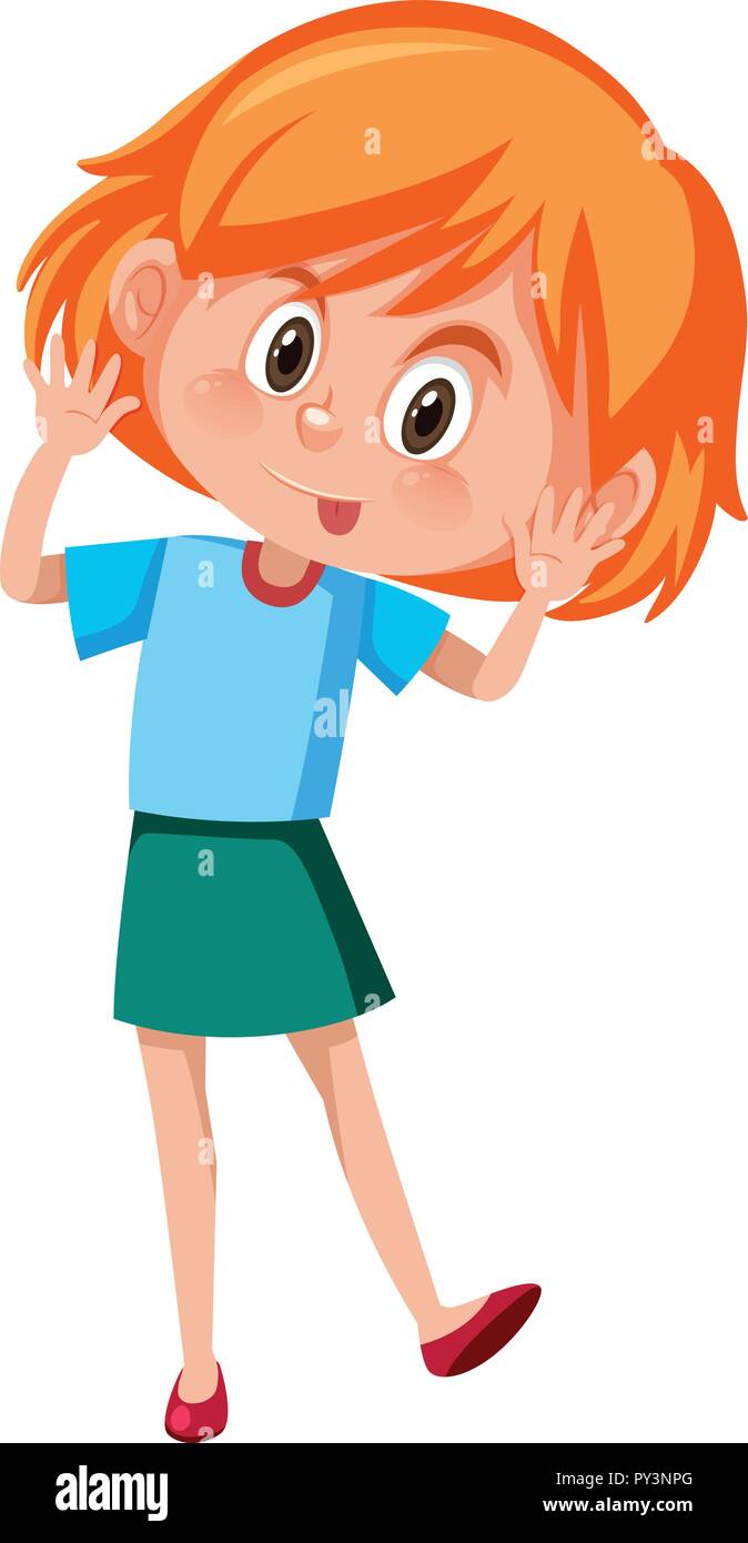 A cute girl on white background illustration Stock Vector Image & Art ...