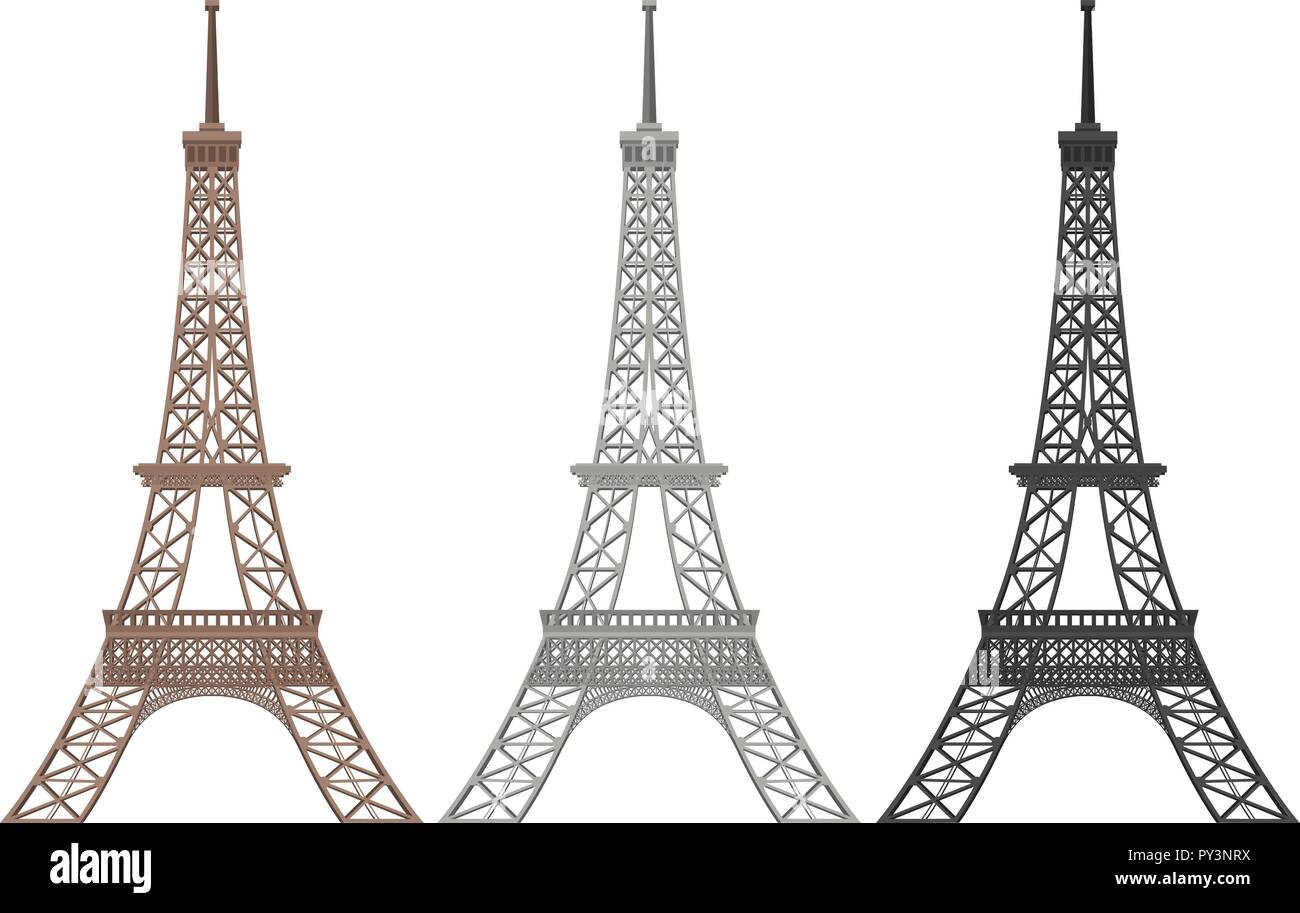 A Set of Eiffel Tower illustration Stock Vector Image & Art - Alamy