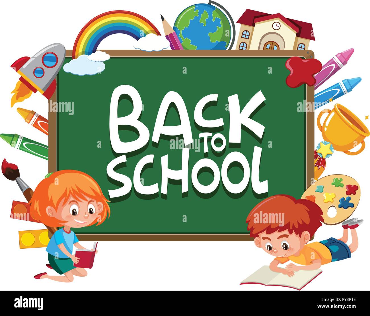 Back to school template illustration Stock Vector Image & Art - Alamy