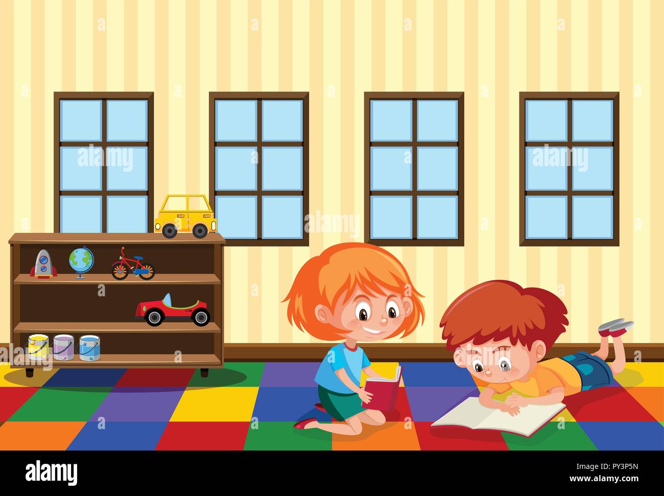 Clipart illustration preschool classroom hi-res stock photography and