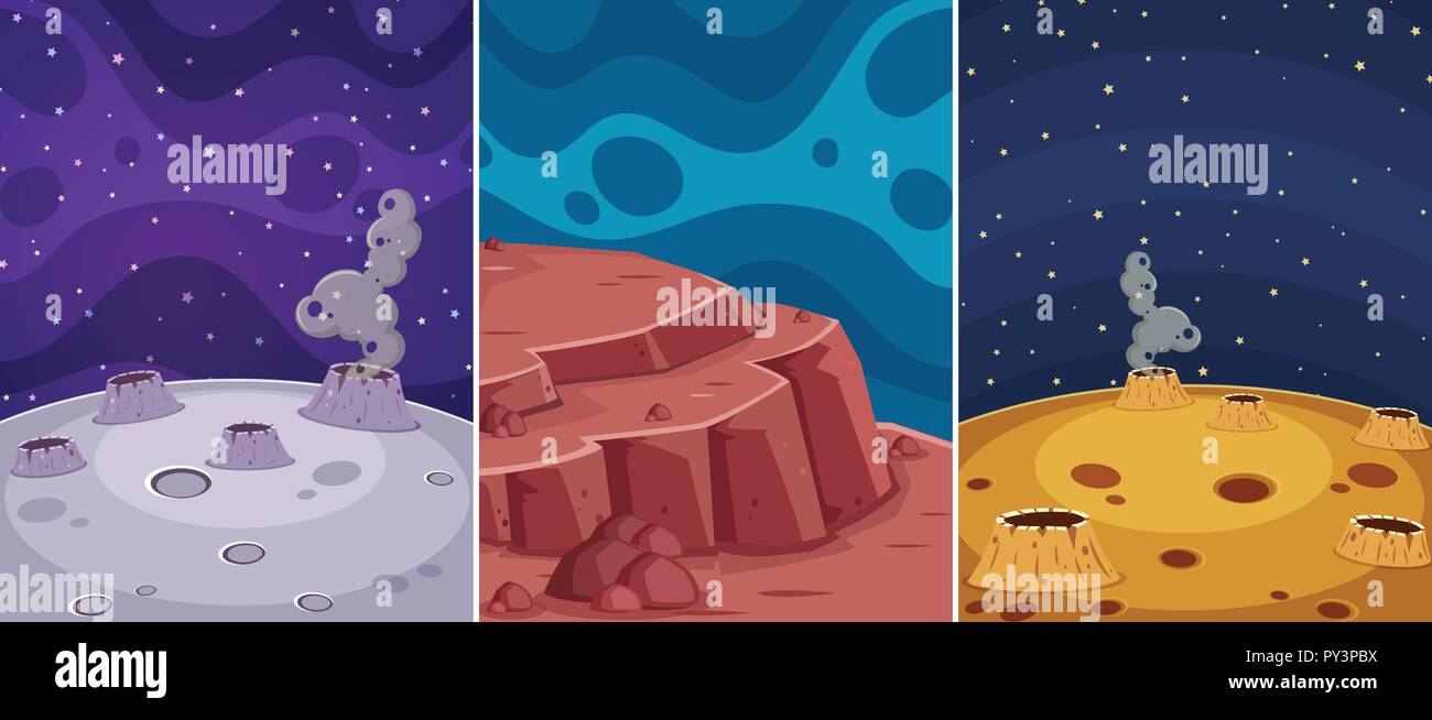 A Set of the Space Surface illustration Stock Vector Image & Art - Alamy