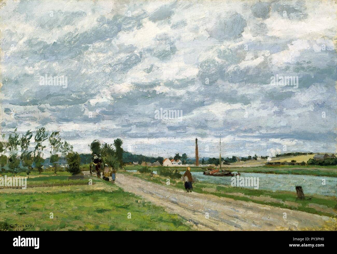 Camille Pissarro Les Bords De L Oise Pr s De Pontoise 1873 Stock camille-pissarro-les-bords-de-l-oise-pr-s-de-pontoise-1873-stock