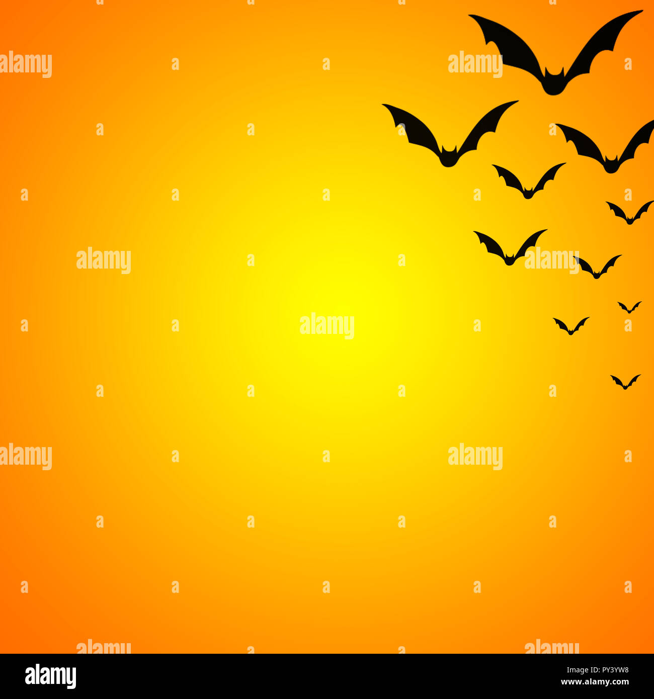 Halloween orange background with bats Stock Photo - Alamy