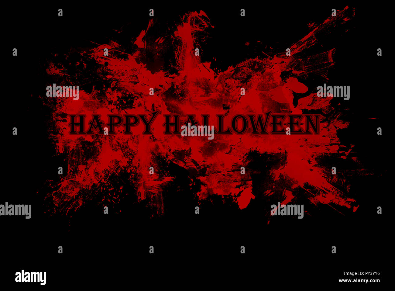 Happy Halloween text on red and black background Stock Photo - Alamy