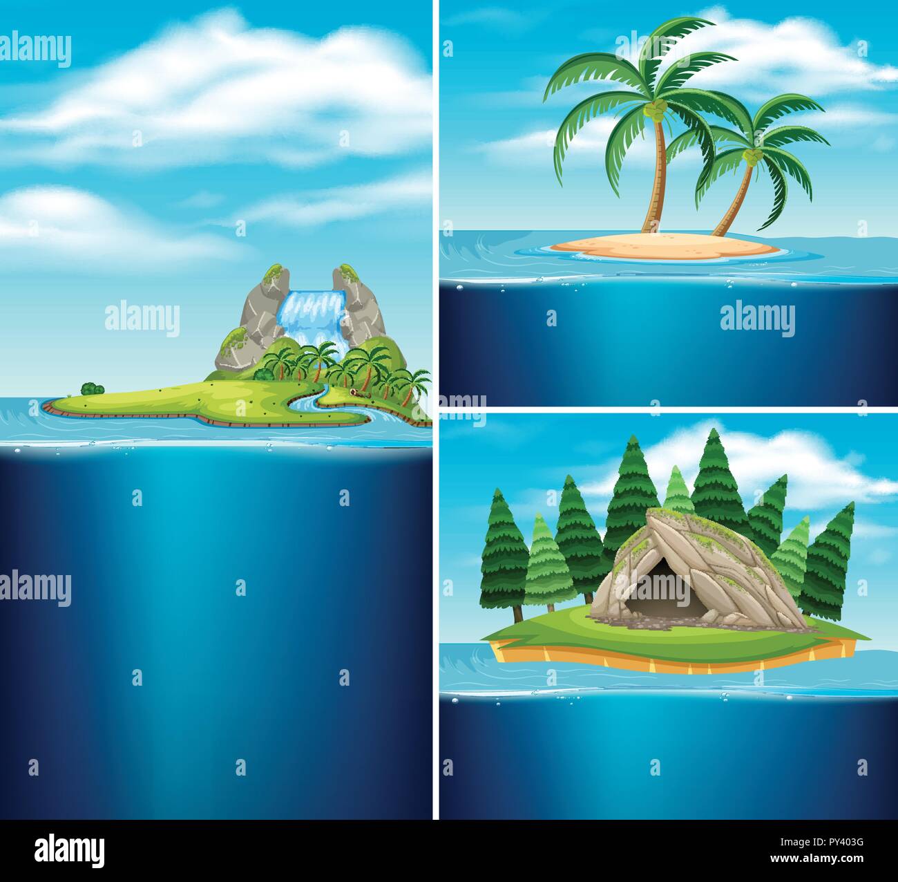 Collection of different islands illustration Stock Vector Image & Art