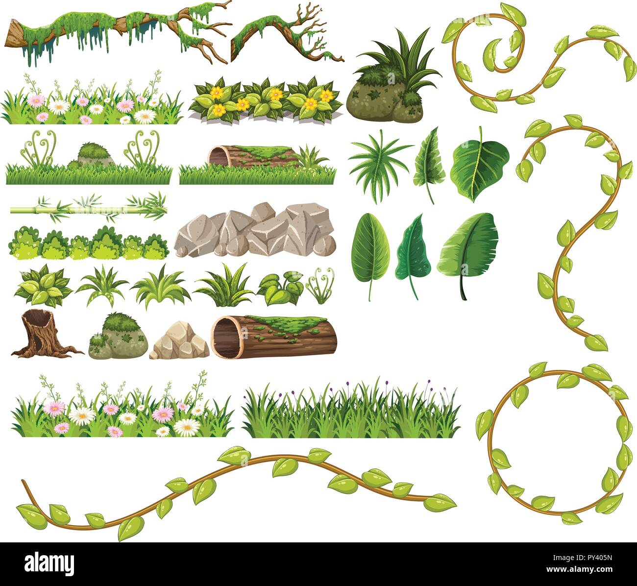 A set of jungle element illustration Stock Vector Image & Art Alamy