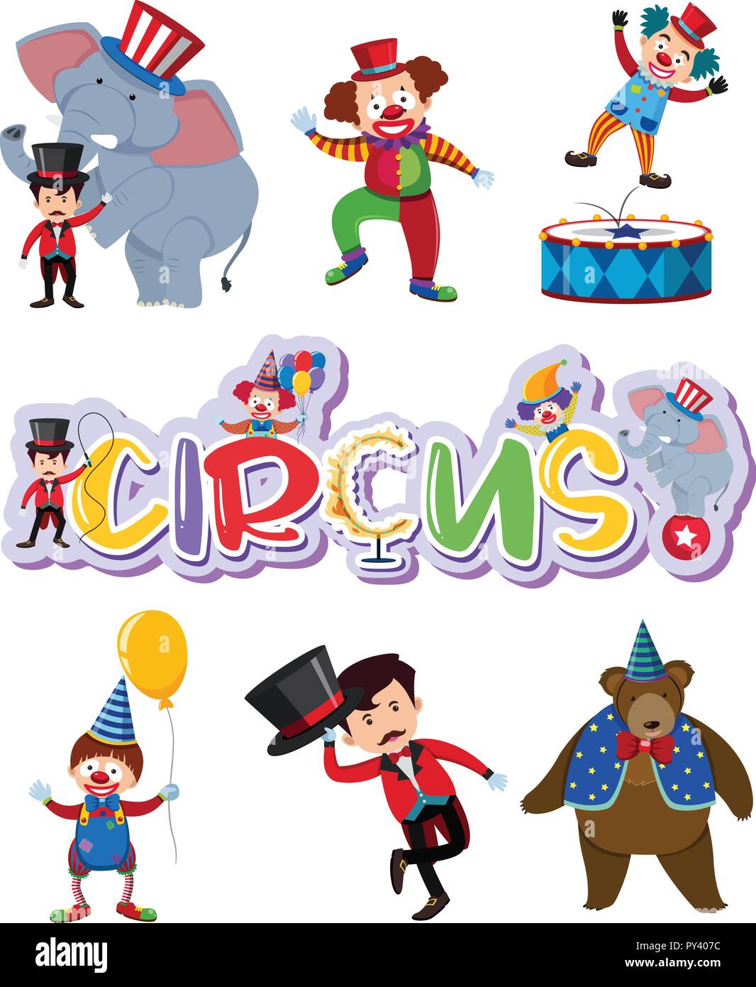 A set of circus characte illustration Stock Vector Image & Art - Alamy