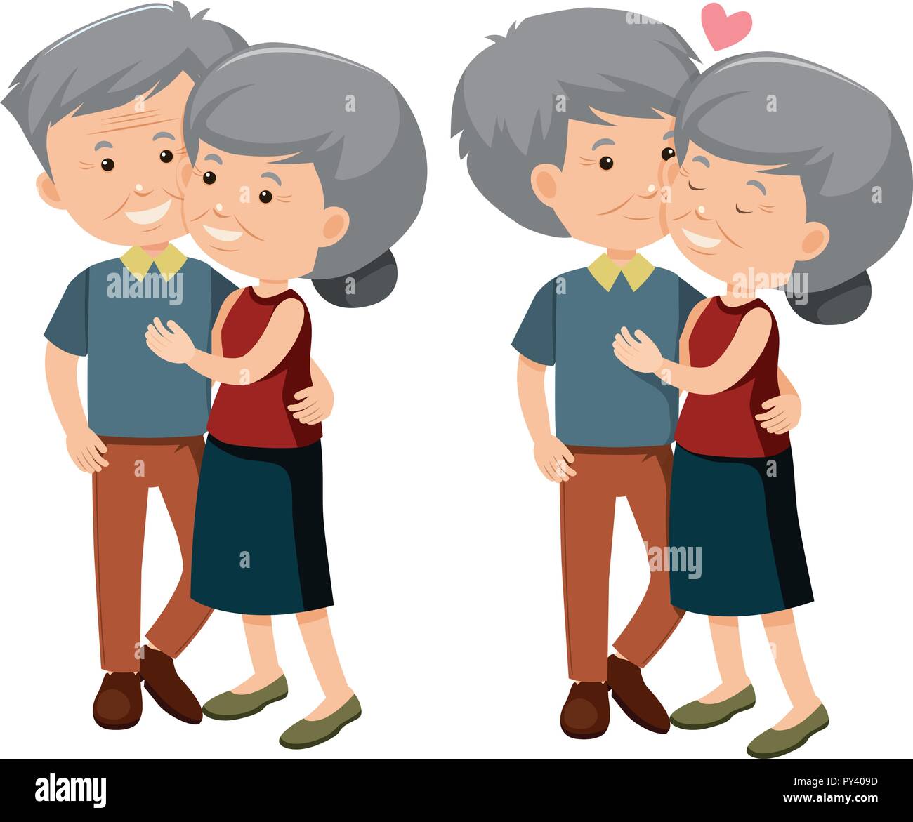 A Set of Happy Old Couple illustration Stock Vector Image & Art - Alamy