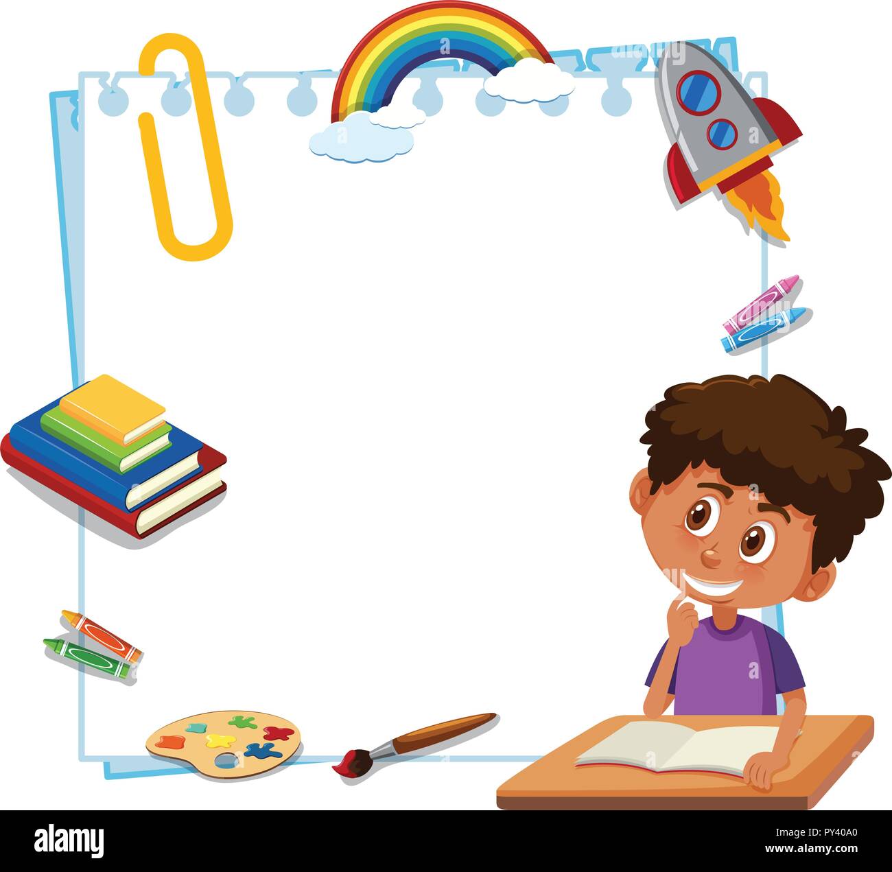 Young boy blank paper concept illustration Stock Vector Image & Art - Alamy