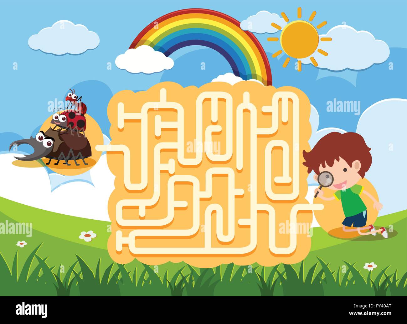 A Maze Puzzle Game illustration Stock Vector Image & Art Alamy