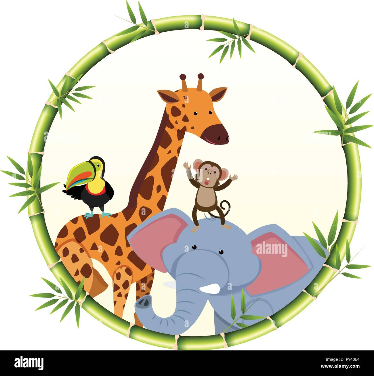 A Set of Wild Animals Border illustration Stock Vector Image & Art - Alamy