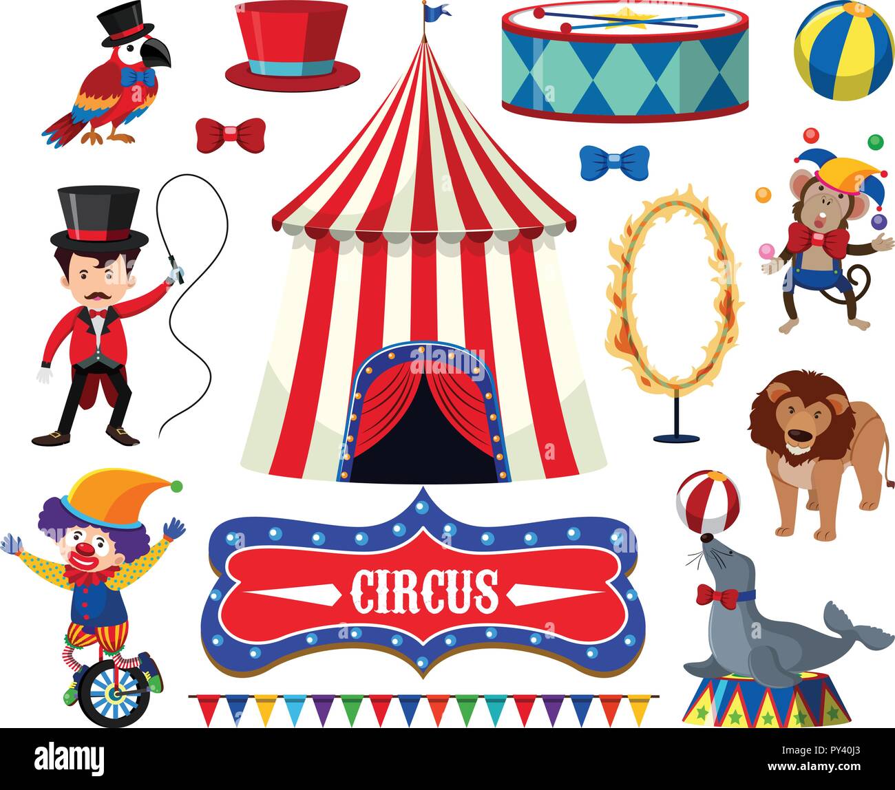 A Set of Circus Show illustration Stock Vector Image & Art - Alamy