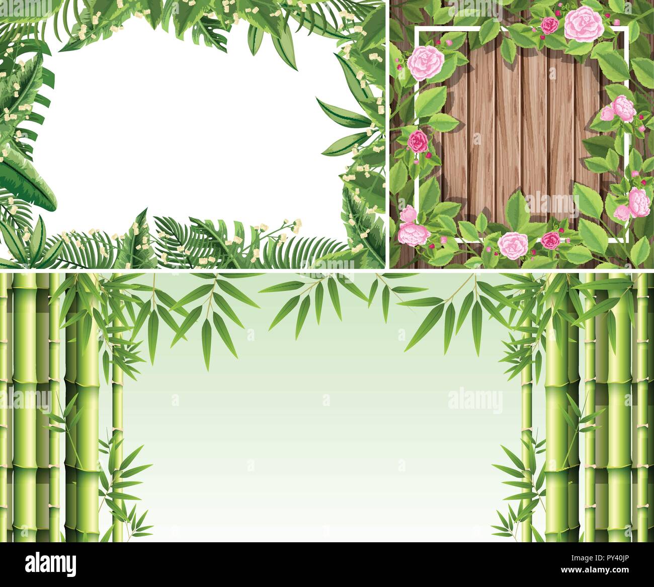 Beautiful Flower Nature Border illustration Stock Vector Image & Art ...