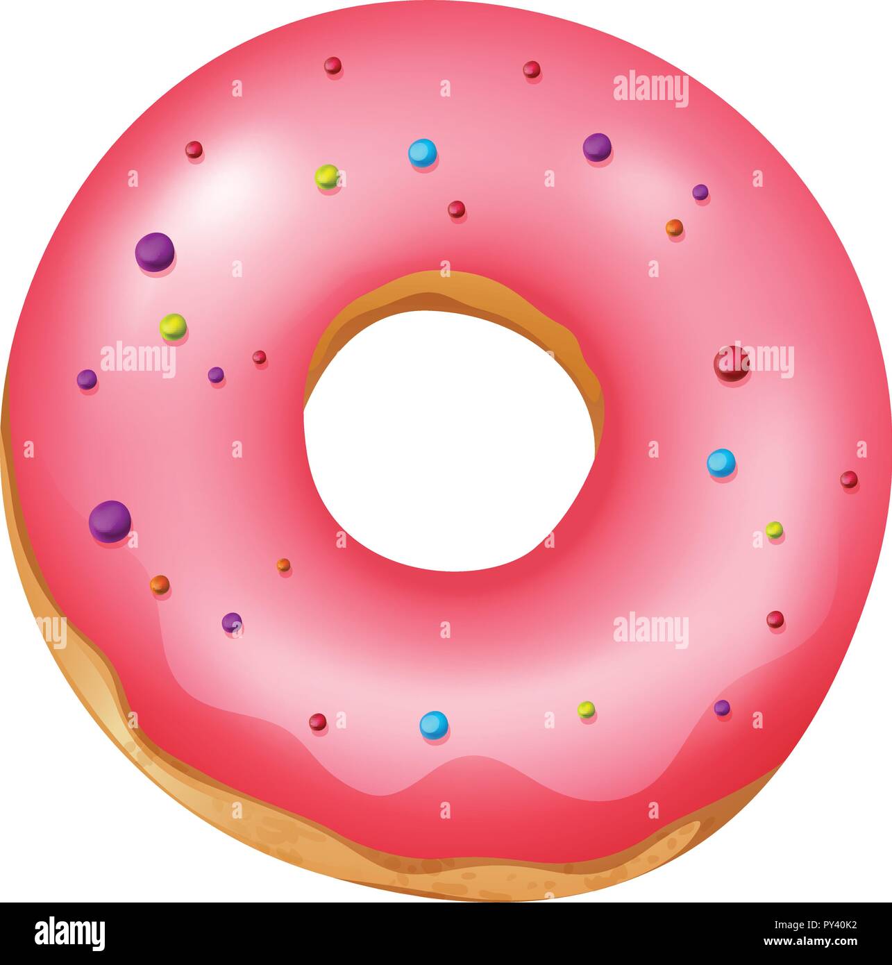 A pink isolated donut illustration Stock Vector Image & Art - Alamy