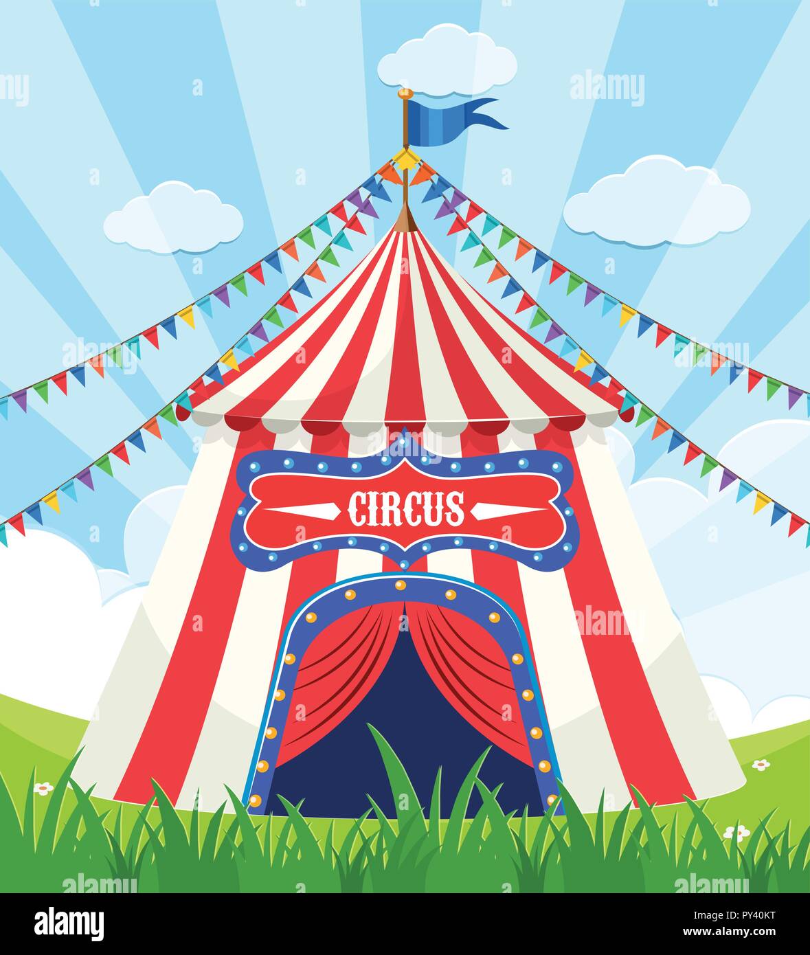 A Circus Tent at the Park illustration Stock Vector Image & Art - Alamy